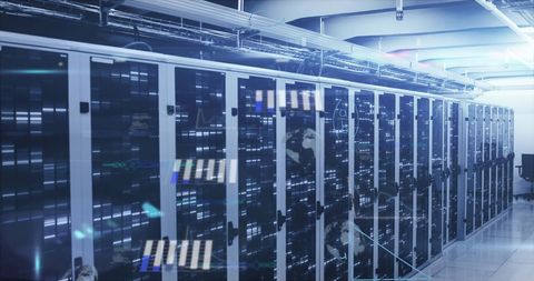 Abstract Data and Virtual Equations in Modern Server Room - Download Free Stock Images Pikwizard.com