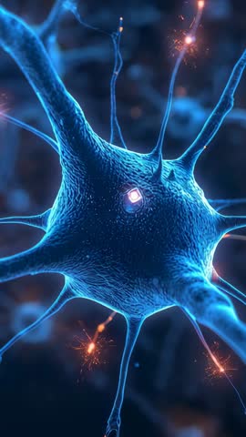 Neurons Transmitting Electrical Pulses Along Dendrites Vertical Biomedical 3D Animation