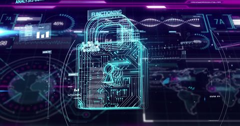 Digital Lock with Interface Data Processing and Cybersecurity Concept - Download Free Stock Images Pikwizard.com