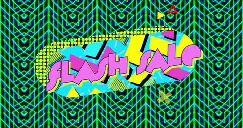 Colorful Flash Sale Advertisement with Geometric Shapes