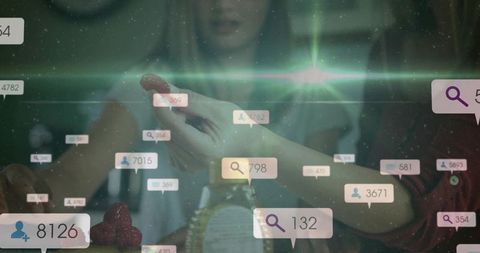 Mother daughter bonding through cooking with dynamic social media elements