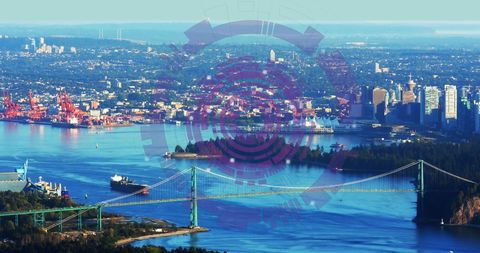 Digital Data Interface Over Vancouver Skyline