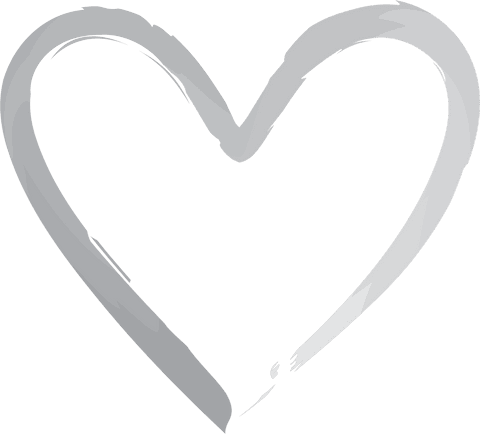 Hand-drawn Gray Heart with Transparent Background Design