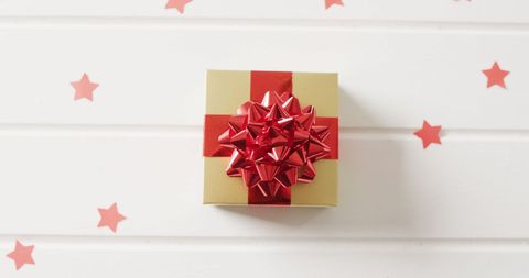 Christmas Gift Box with Red Bow on White Background - Download Free Stock Images Pikwizard.com