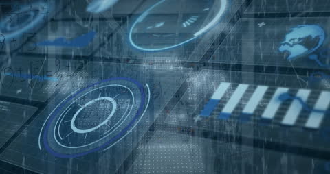 Futuristic Global Data Processing Animation Concept