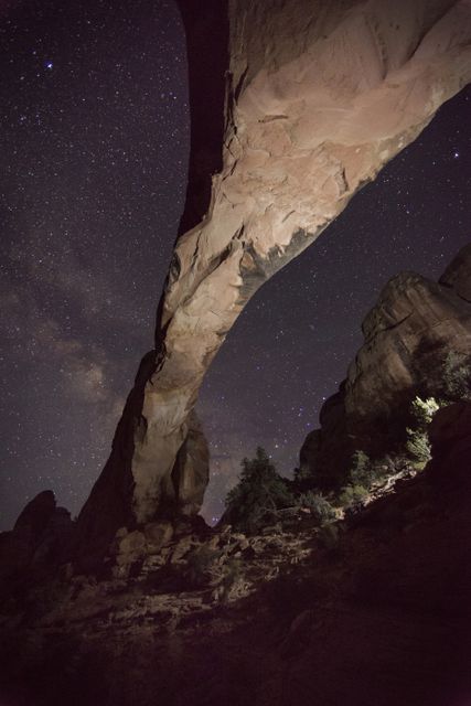 Night Sky Under Natural Rock Arch in Desert Landscape - Download Free Stock Photos Pikwizard.com