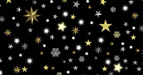 Festive Christmas Stars and Snowflakes on Black Background - Download Free Stock Images Pikwizard.com