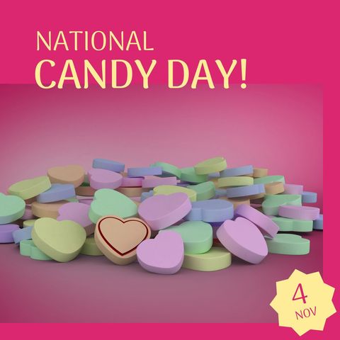 National candy day celebration with heart-shaped candy