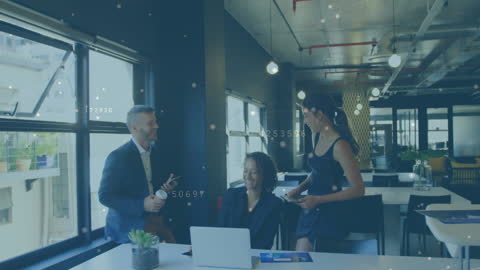 Successful Business Team With Digital Network Overlay