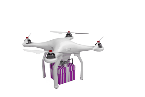 Transparent Quadcopter Delivering Gift Wrapped Box - Download Free Stock Videos Pikwizard.com