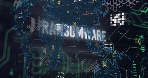 Holographic Cybersecurity World Map Dashboard Showing Real-Time Threat Alerts
