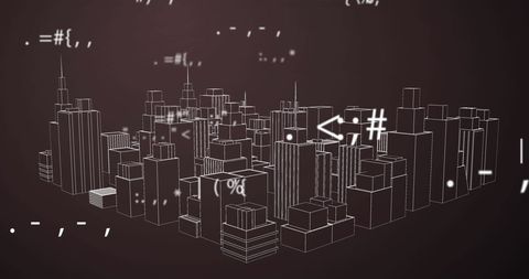 Digital Cityscape with Dynamic Data Overlay - Download Free Stock Images Pikwizard.com