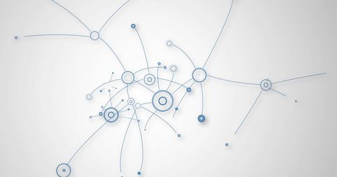 Abstract Blue Network of Connections on Grey Background