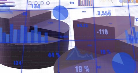 Abstract Financial Data Analysis with Digital Graphs - Download Free Stock Images Pikwizard.com