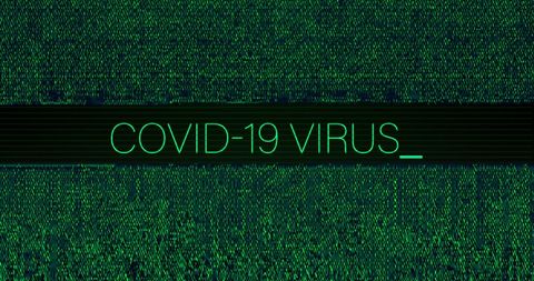 Digital Virus Alert with Glitch Effect Background