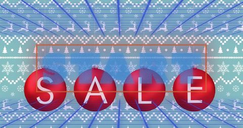 Festive christmas sale banner with red ornaments and patterns