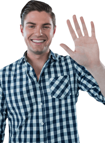 Smiling Young Man Waving on Transparent Background - Download Free Stock Videos Pikwizard.com