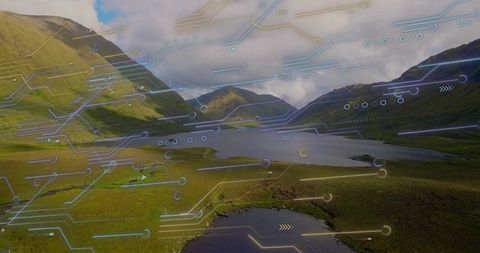 Digital Connectivity over Remote Mountain Lake and Valley