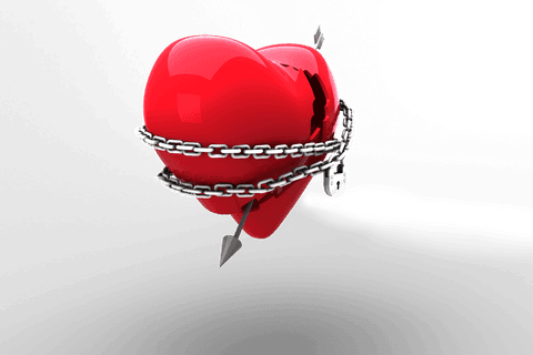 Red Heart Bound by Chain and Pierced by Arrow Transparent Background - Download Free Stock Videos Pikwizard.com
