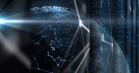 Digital Global Network Interface with Earth Projection