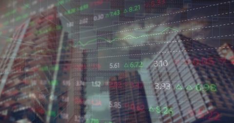 Stock Market Overlay on Cityscape Symbolizing Financial Growth - Download Free Stock Images Pikwizard.com