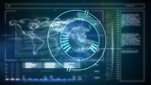 High-Tech Digital Interface with Global Data Scanning