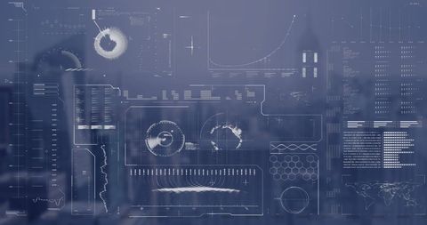 Futuristic Technology Interface Overlaying Cityscape at Night - Download Free Stock Images Pikwizard.com