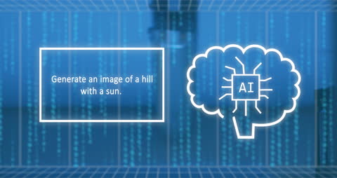 AI Image Generation Concept with Virtual Interface Elements