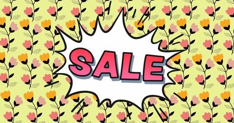 Vibrant Sale Graphic with Floral Background