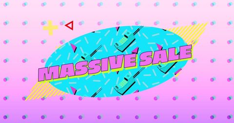 Vibrant 80s Style Massive Sale Ad Design - Download Free Stock Images Pikwizard.com