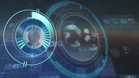 Futuristic Neon Scanner and Data Visualization