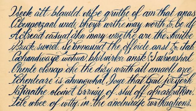 Elegant dark blue calligraphy on vintage parchment