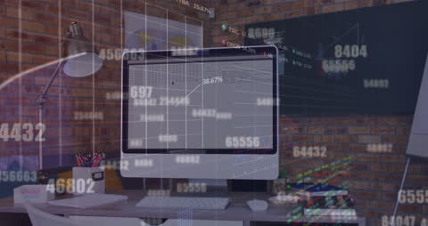 Composite Image of Trading Concepts and Office Workspace