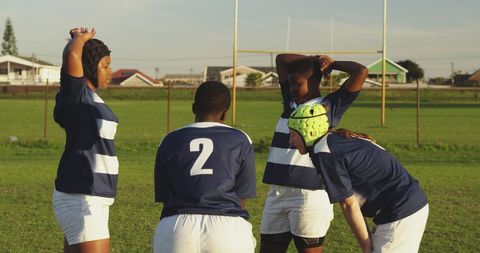 Diverse Teenage Girls Strategizing During Rugby Practice - Download Free Stock Images Pikwizard.com