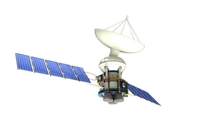 Transparent 3D Illustration of Solar-Powered Satellite with Antenna - Download Free Stock Videos Pikwizard.com