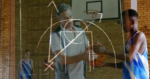 Youth Basketball Coach Teaching Strategy with Kids on Court - Download Free Stock Images Pikwizard.com