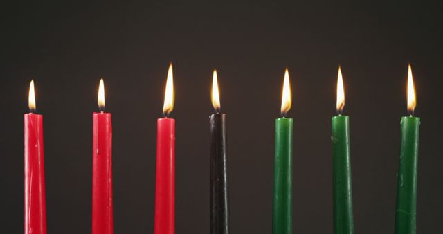 Red, Black, and Green Candles Burning Symbolizing Unity - Download Free Stock Images Pikwizard.com