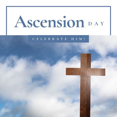 wooden cross against cloudy sky on ascension day - Download Free Stock Templates Pikwizard.com