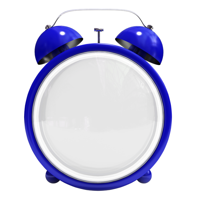 Transparent Shiny Blue Blank Twin Bell Alarm Clock Isolated - Download Free Stock Videos Pikwizard.com