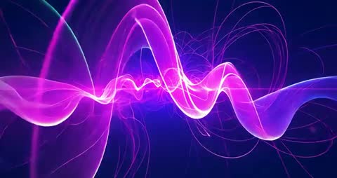 Futuristic Neon Ribbon Animation in Digital Voice Processing