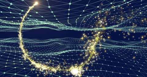 digital fireworks in a futuristic geometric network - Download Free Stock Images Pikwizard.com