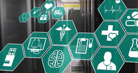 Healthcare Technology Interface in Modern Server Room - Download Free Stock Images Pikwizard.com