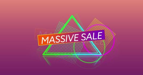 Vibrant Geometric Massive Sale Banner with Gradient Background - Download Free Stock Images Pikwizard.com