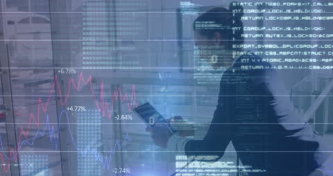 Businesswoman Analyzing Financial Data on Smartphone Technology Interface