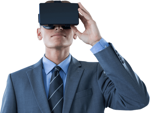 Transparent View of Businessman Using Virtual Reality Headset in Suit - Download Free Stock Videos Pikwizard.com