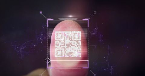 futuristic qr code scanning technology on fingerprint - Download Free Stock Images Pikwizard.com