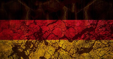 Abstract Black Patterns Over German Flag