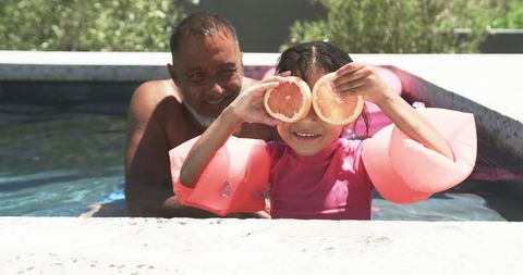 Playful Pool Day with Grapefruit Eyes and Joyful Laughter