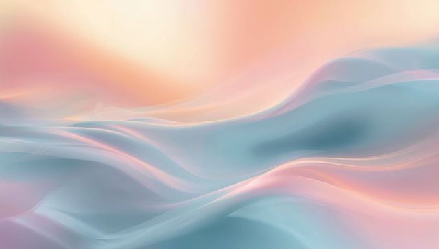 Dreamy pastel waves abstract background with iridescent flow and translucent gradients