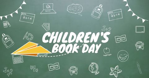 Children's Book Day Celebration School Theme Illustration